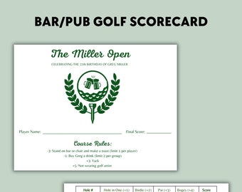 Pub Golf Score Card - Etsy