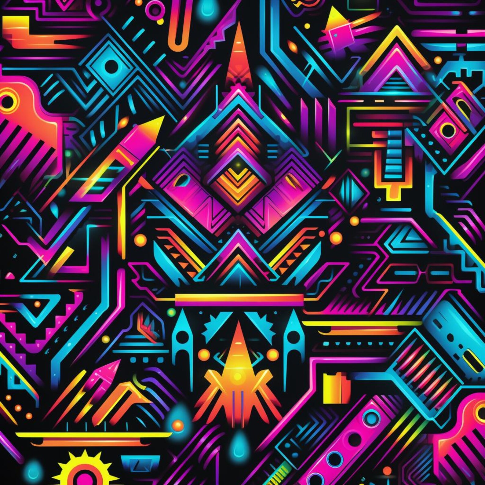 Cyberpunk Neon Patterns - Etsy