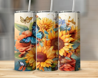 Sunflower Tumbler Wrap 3D Tumbler Wrap