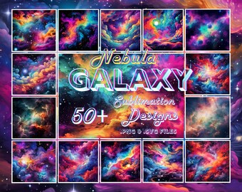 Nebula Galaxy 25+ Design Bundle PNG and SVG