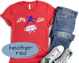 Buffalo Football Lets Go Shirt - Allen - Potato Drawing - Sport Fan Gift idea - 716 Buffalo New York - Game Day - Jumping Hurdle