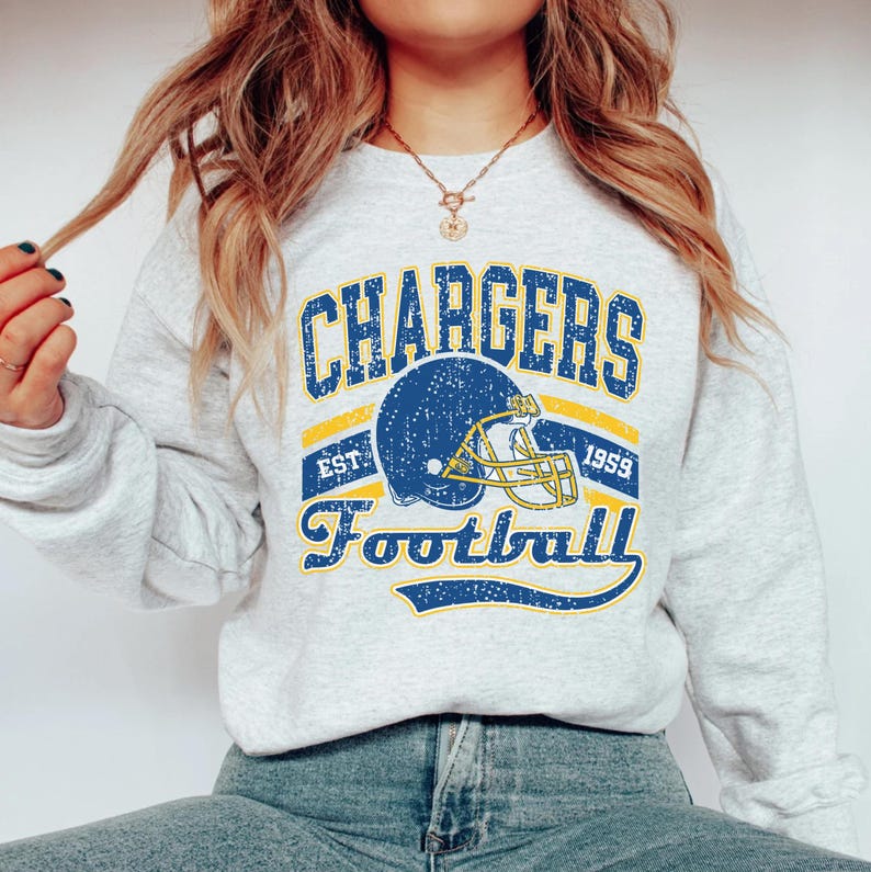 Retro Los Angeles Football Crewneck Sweatshirt, Vintage Game Day Apparel, Comfortable Heavy Blend Fabric image 1