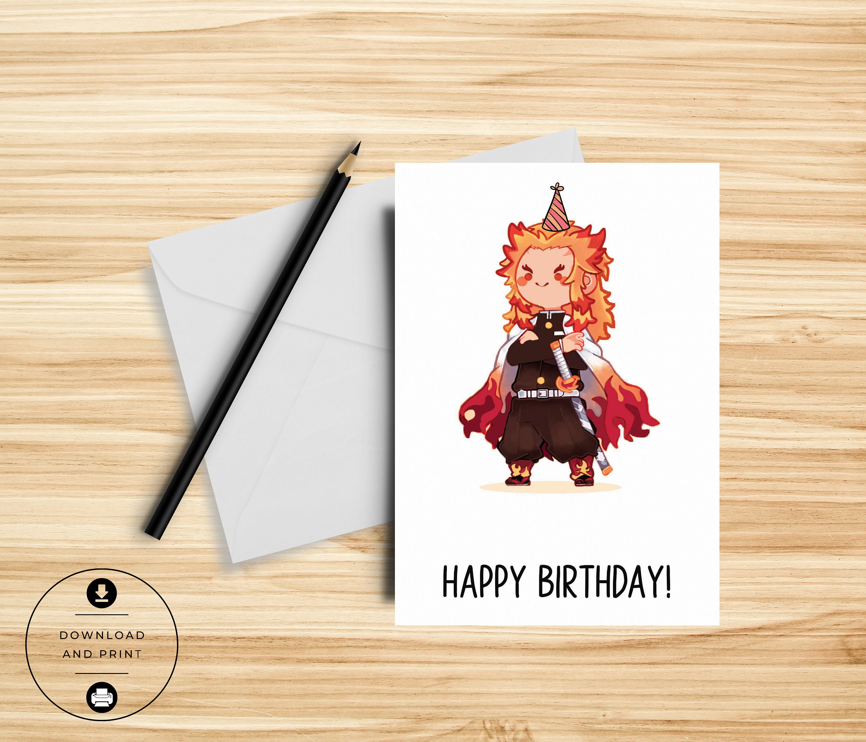 Anime Birthday Card - Funny Birthday Card - Punny - Nerdy - Manga ...
