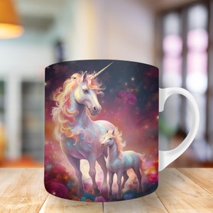 t Designed With Love In Denmark Unicorn Mug 3-D Ceramic Coffee Rainbow  Handle