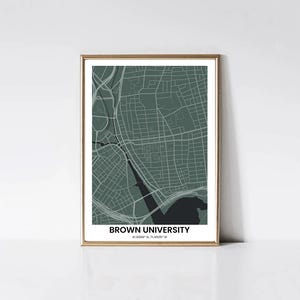 Impressão de parede da Brown University, impressões de mapas universitários, recordações universitárias, decoração de parede, presente da caverna do homem, presente para ele, presente para ela