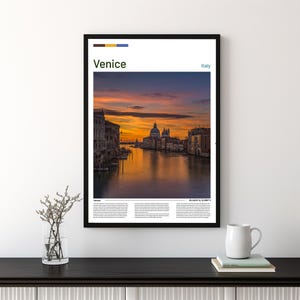 Venice Travel Wall Print, Travel Memorabilia Prints, Gift for him, Gift for her, Travel Prints, Man Cave Gift