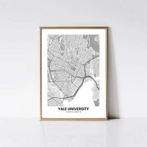Yale University muurafdruk, universiteitskaart wordt afgedrukt, universiteitsmemorabilia, wanddecoratie, man Cave cadeau, cadeau voor hem, cadeau voor haar