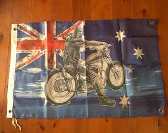 aus seller 5 x 3 fooT Collectable memorabilia NED KELLY Genuine merchandise AUSSIE Bushranger banner flag wall hanging Man cave outlaw biker