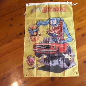 aus seller 3x2 foot collectable Harley Davidson memorabilia rat fink motorcycle poster print banner flag wall hanging Man cave biker mustang
