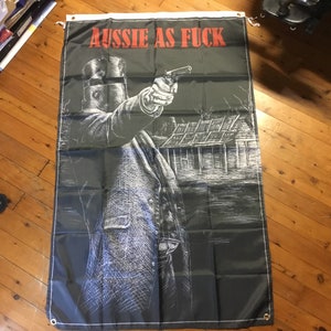aus seller 3 x 2 fooT Collectable memorabilia NED KELLY Genuine merchandise AUSSIE Bushranger banner flag wall hanging Man cave outlaw biker