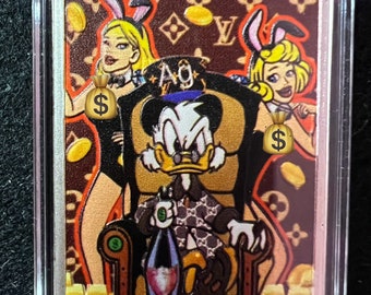 Rare Scrooge Mcduck 1 oz Disney Louis Vuitton Silver Art Bar .999