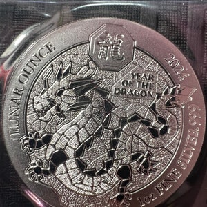 2024 1 Oz Year Of The Dragon Rwanda Lunar Silver Coin Sealed