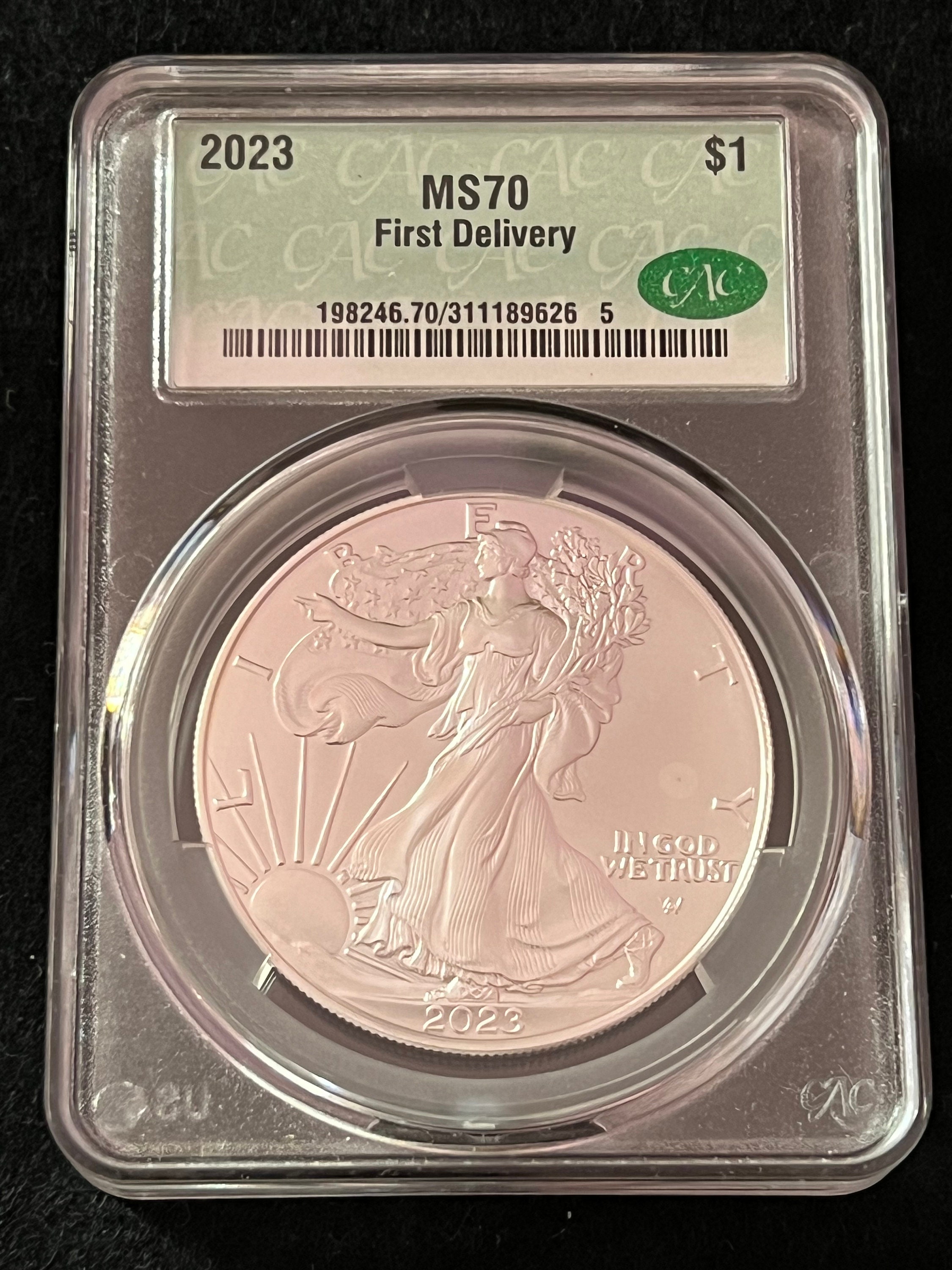【新品】Silver Eagle イーグル銀貨2023 PCGS MS70 2023 Silver Eagle PCGS MS70 First Strike 1 of 2023 (Gold and