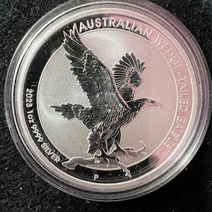1oz 9999 Fine Silver Coin, 2023 Australia Wedge Tailed Eagle BU Silver Coin in Capsule