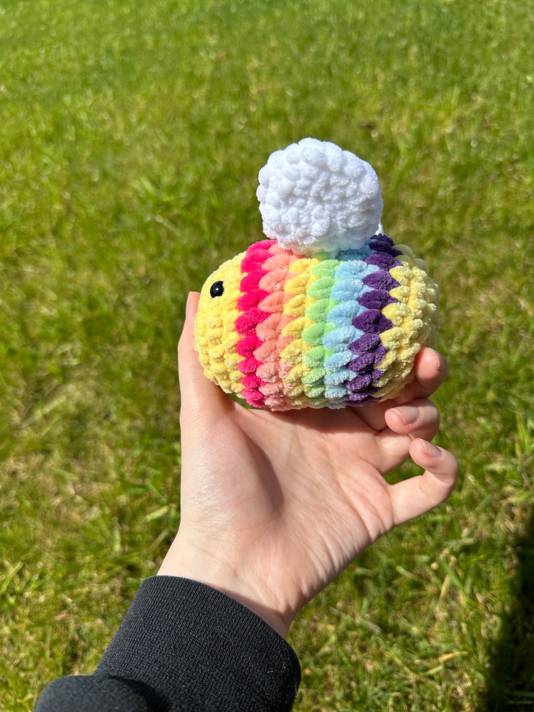 Crochet Pride Bee Rainbow Handmade Stuffed Animal Toy - Etsy