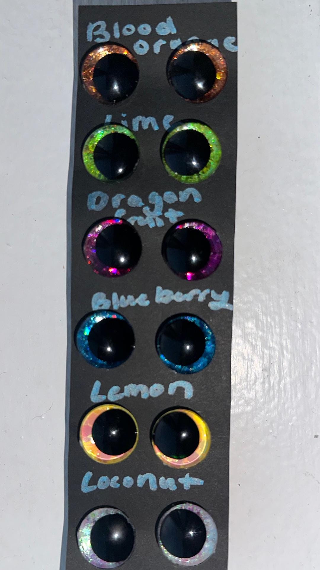 16 mm Fruit Themed Black Pupil Hand-Painted Glitter Safety Eyes For Crochet