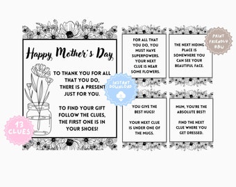 Mother's Day Scavenger Hunt (Print Friendly B&W)