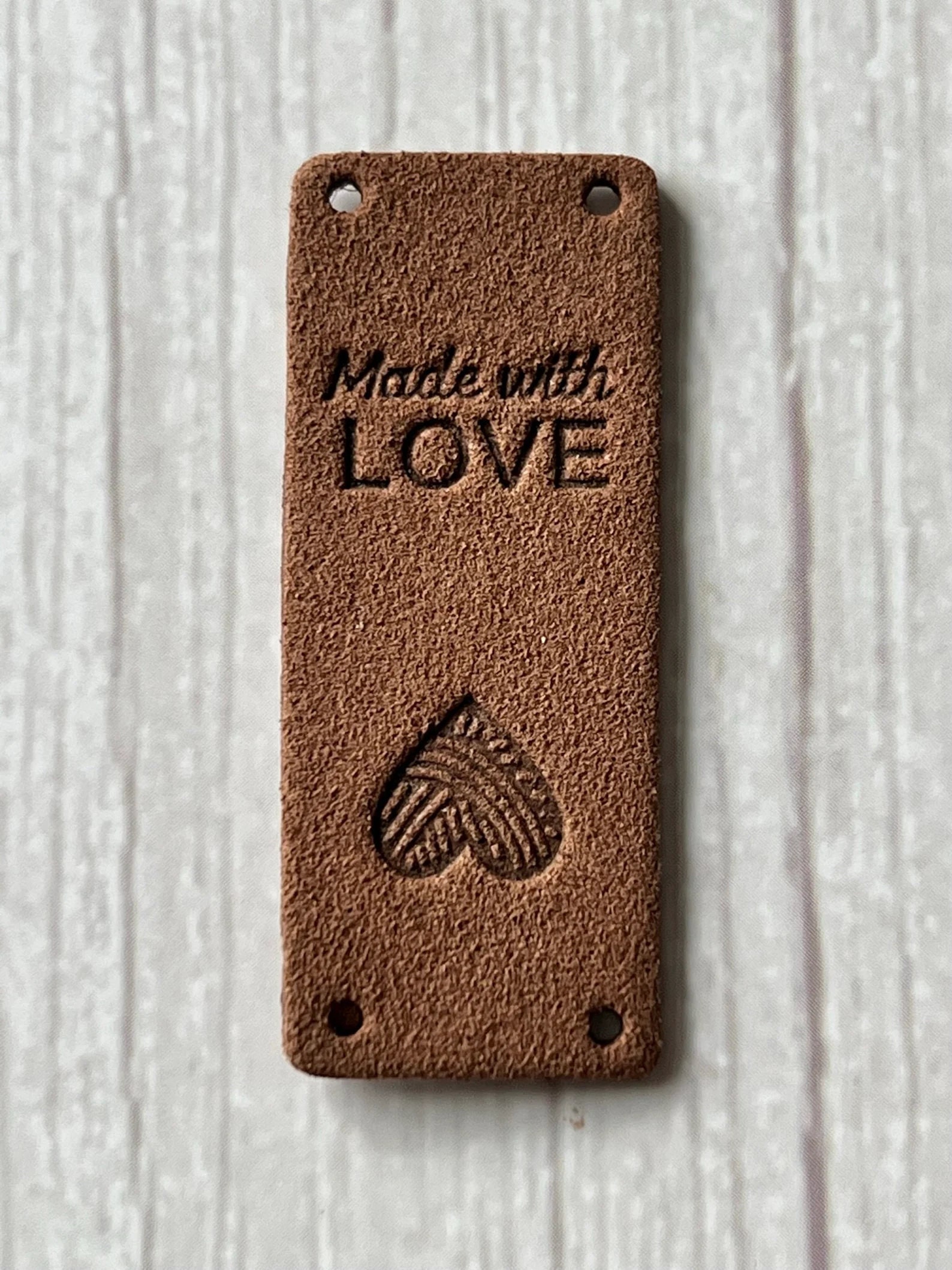 Personalized Microfiber Made-with-Love Suede Tags –