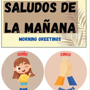 Aesthetic Classroom Spanish Dual Language Labels- Word wall, Morning Greeting, Alphabet