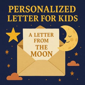 Carta mágica personalizada para niños de la luna, el unicornio o la estrella: regalo de ánimo personalizado para niños