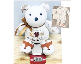 Birthweight Memory Bear-custom teddy bears-keepsakes from baby clothes
