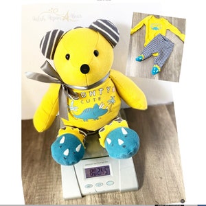 Birthweight Memory Bear-custom teddy bears-keepsakes from baby clothes