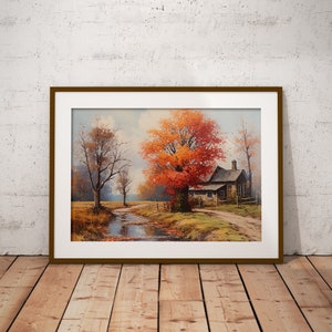 Autumn Landscape Wall Decor | Fall Countryside Printable Art | Fall Landscape Scenic Poster | Autumn Landscape Painting