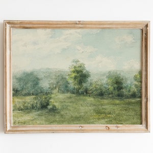 Vintage Countryside Landscape Painting | Printable Digital Wall Art | Neutral Countryside Farmhouse Decor | Cottage Core Aesthetics | GG 51