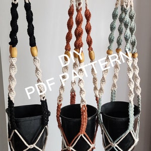 TWIST & TURN Macramé Plant Pot Hanger PDF Pattern