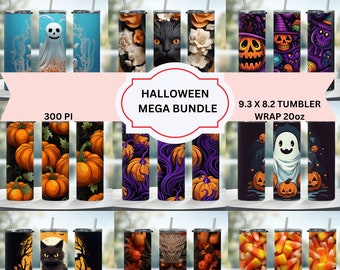 Halloween Tumbler Sublimation Designs Bundle (Digital Download)