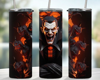 Halloween Tumbler Sublimation Design Bundle, Spooky 20oz Skinny Tumbler (PNG Digital Download)