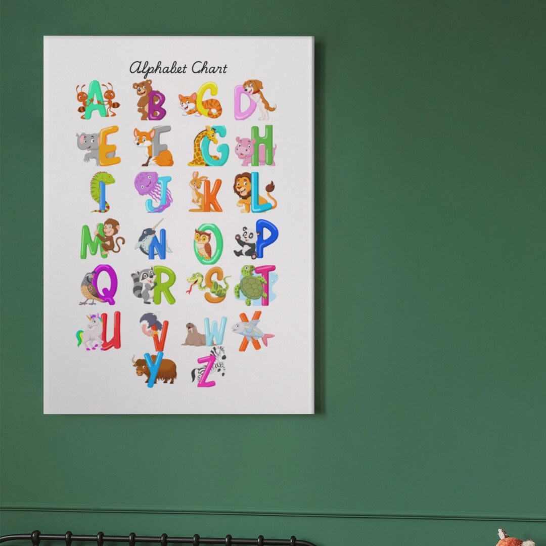Alphabet Chart for Kids: ABC Learning Poster, Homeschool Classroom ...