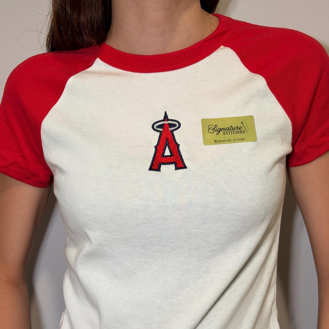 The Angels Baseball Cropped Tee Logo Crop Top Angels Shirt Women ...