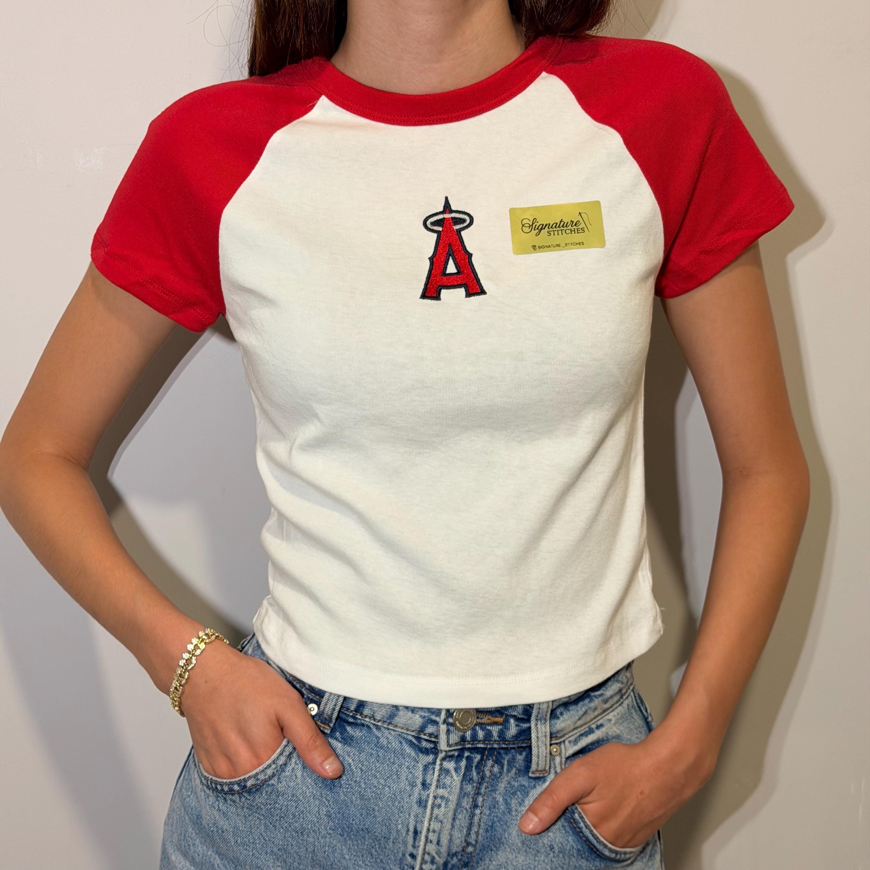 The Angels Baseball Cropped Tee Logo Crop Top Angels Shirt Women ...