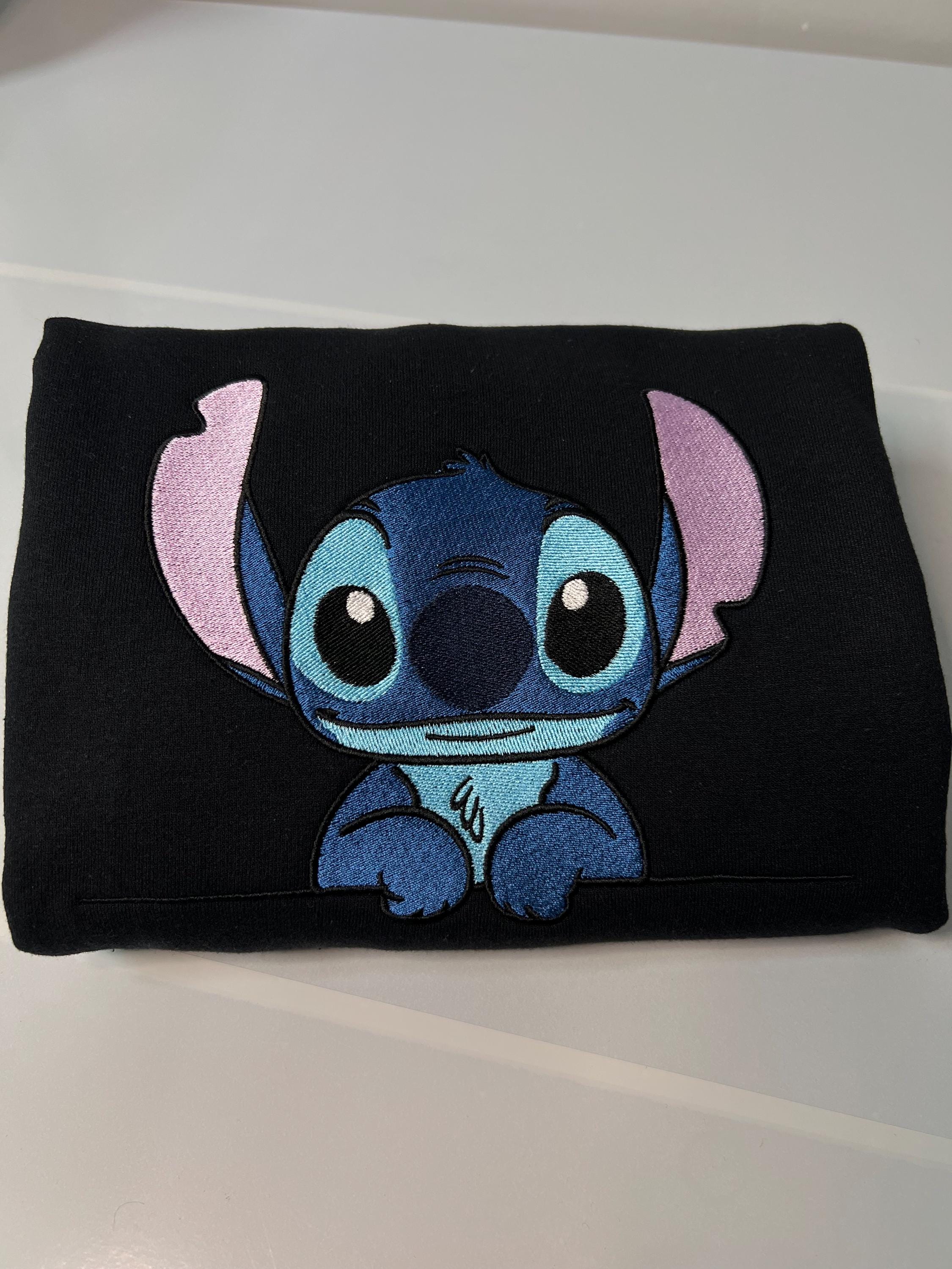 Blue Alien Buddy Embroidered Crewneck – Cozy Black Pullover - Thumbnail 5
