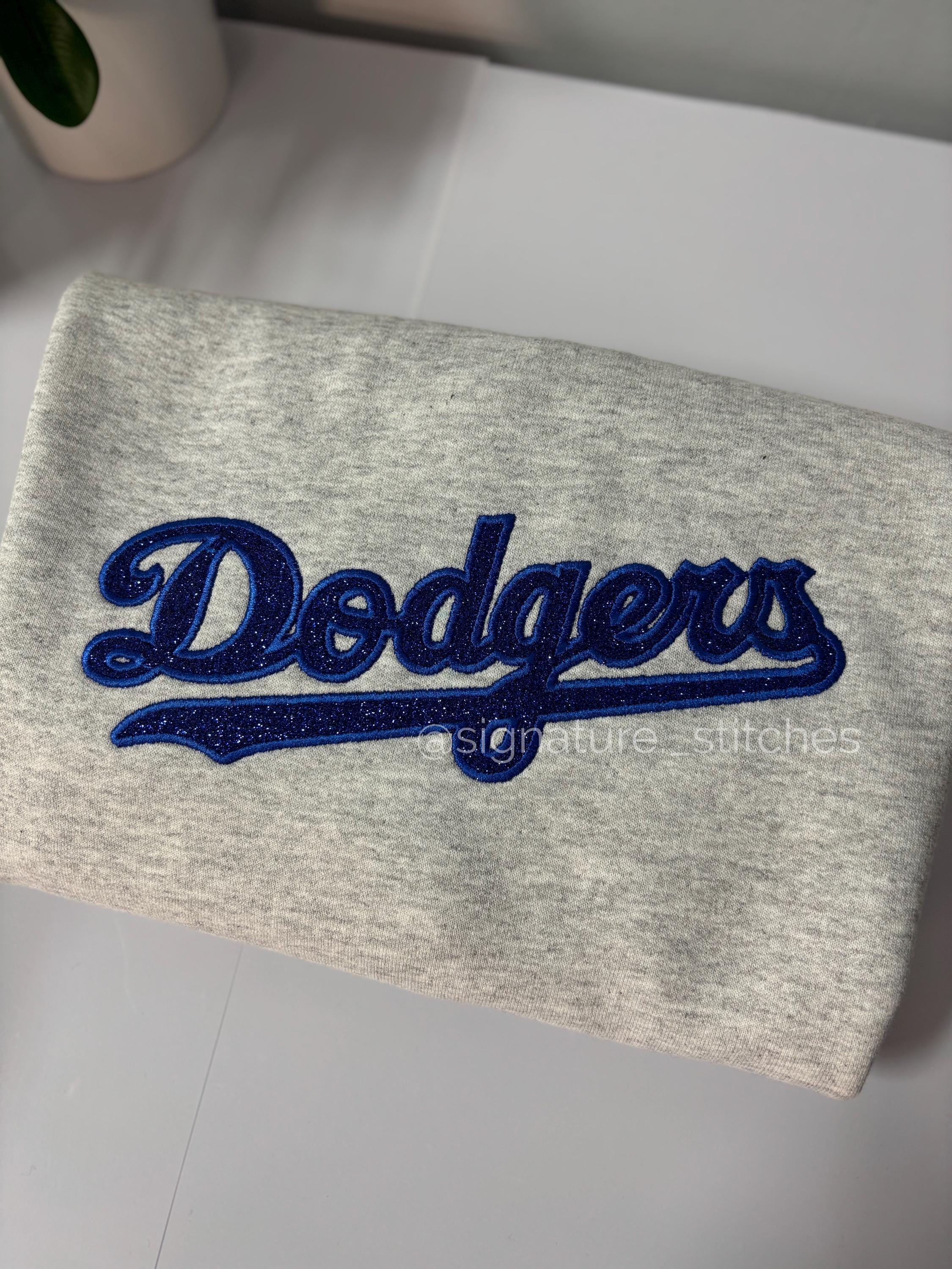 Los Angeles Dodgers Baseball Hoodie crewneck appliqué glitter - Unisex Team Appareal