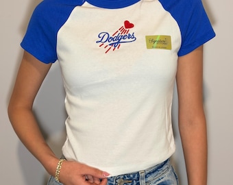Dodgers Cropped Tee Logo Crop Top LA Dodgers Shirt Women Baseball Baby tee Dodgers Fan Gift Dodgers Apparel