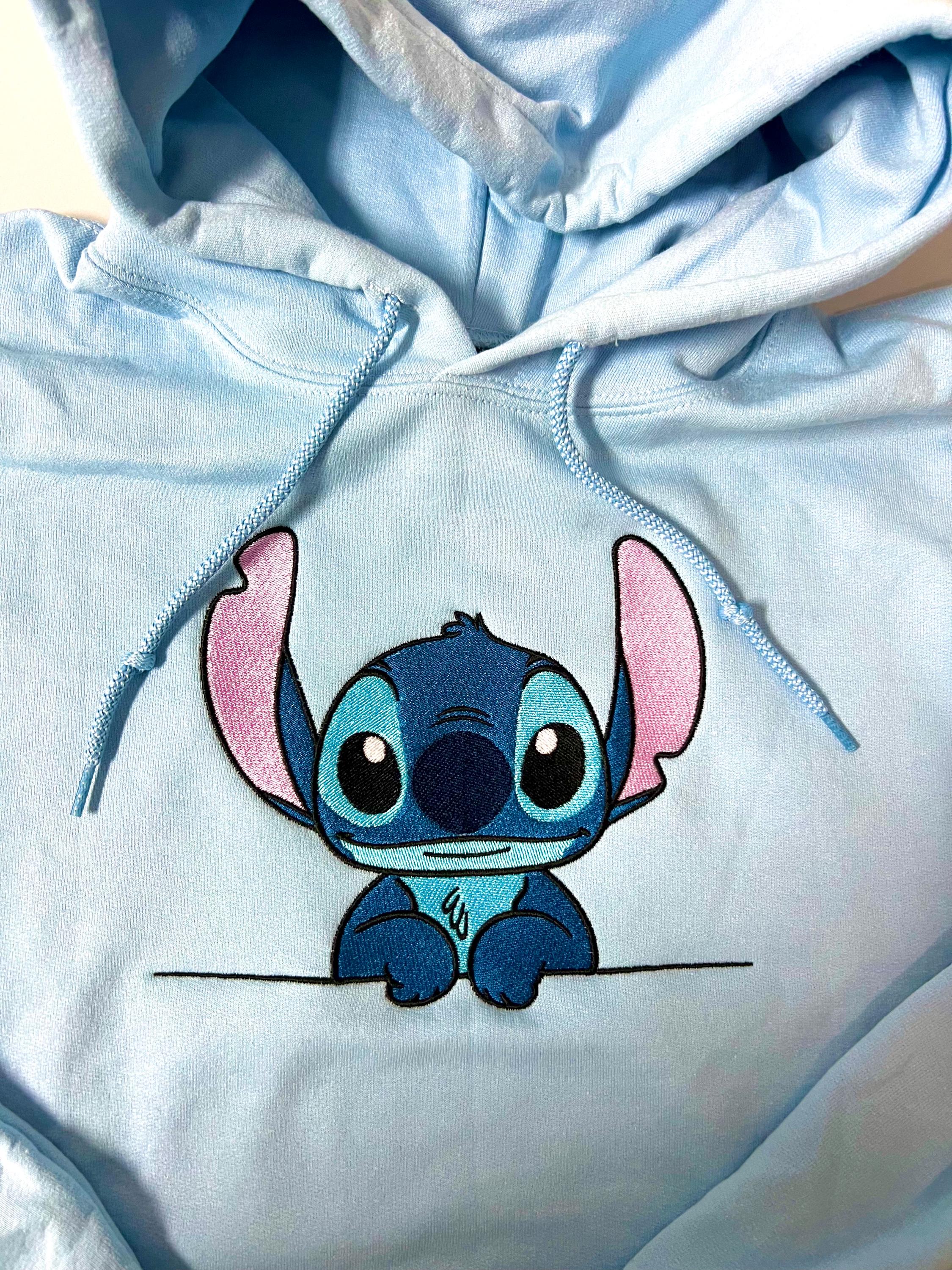 Blue Alien Buddy Embroidered Crewneck – Cozy Black Pullover - Thumbnail 2