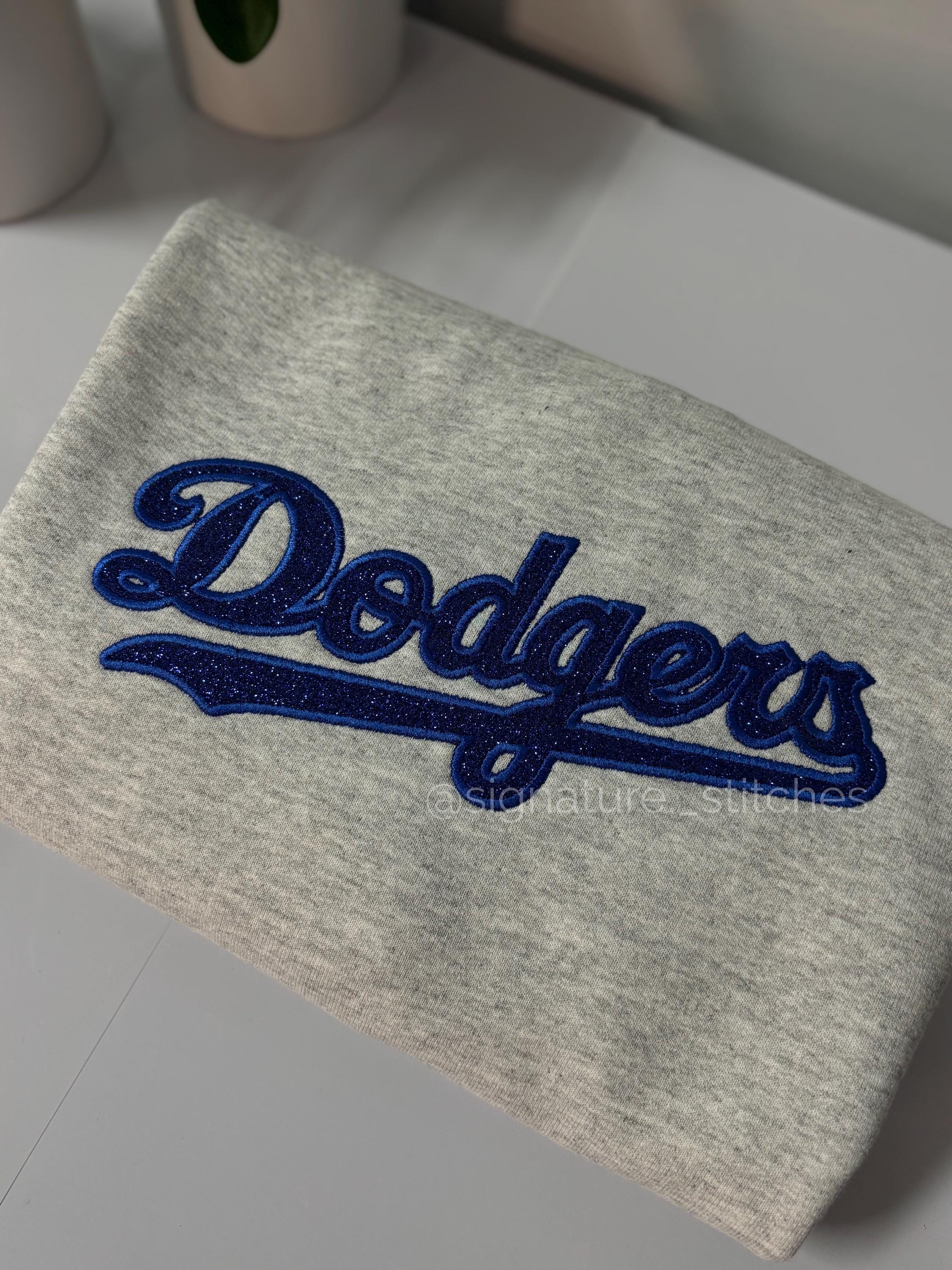 Los Angeles Dodgers Baseball Hoodie crewneck appliqué glitter - Unisex Team Appareal - Thumbnail 2