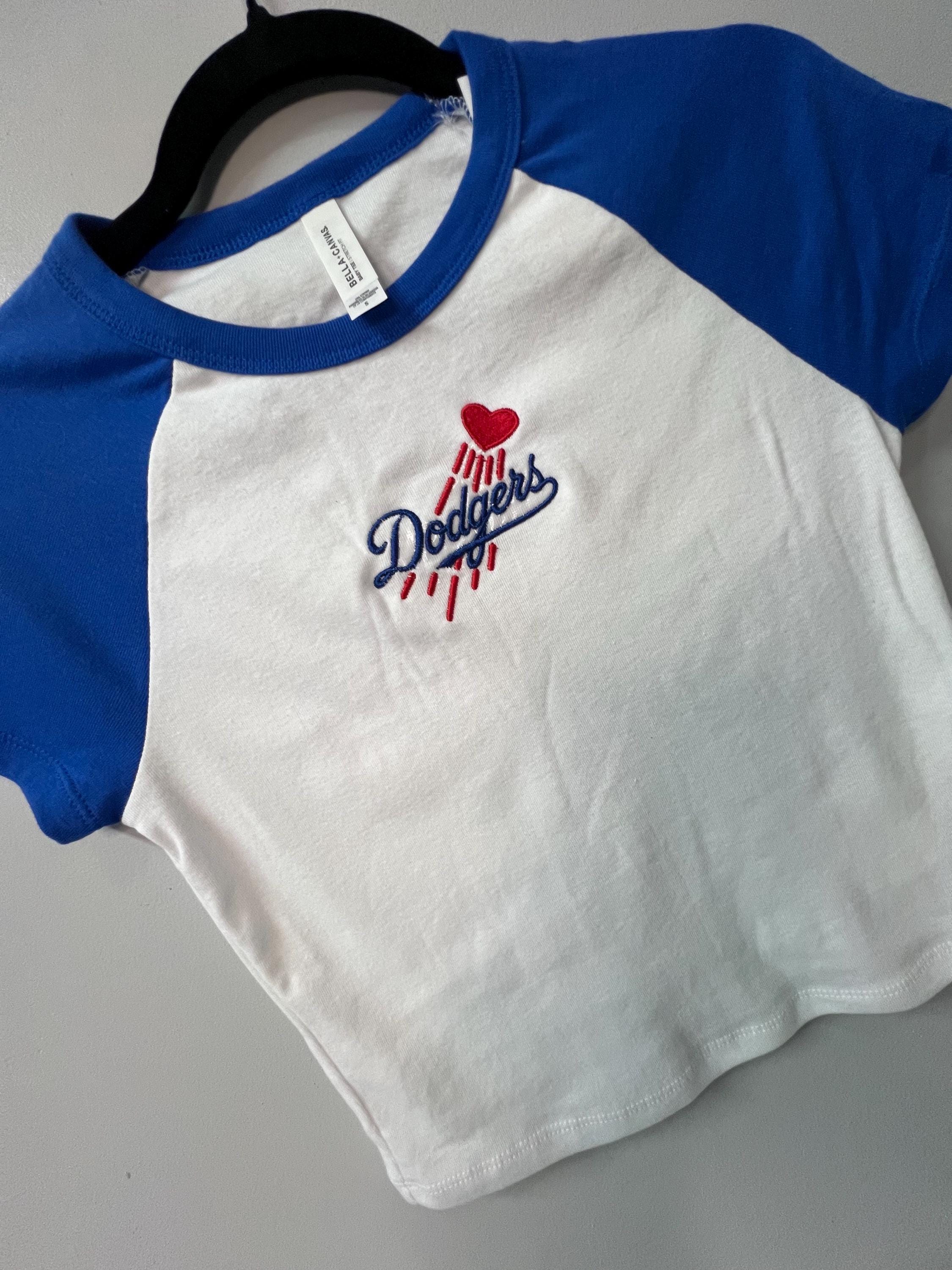 Los Angeles Dodgers Baseball Cropped Baby Tee - Thumbnail 3