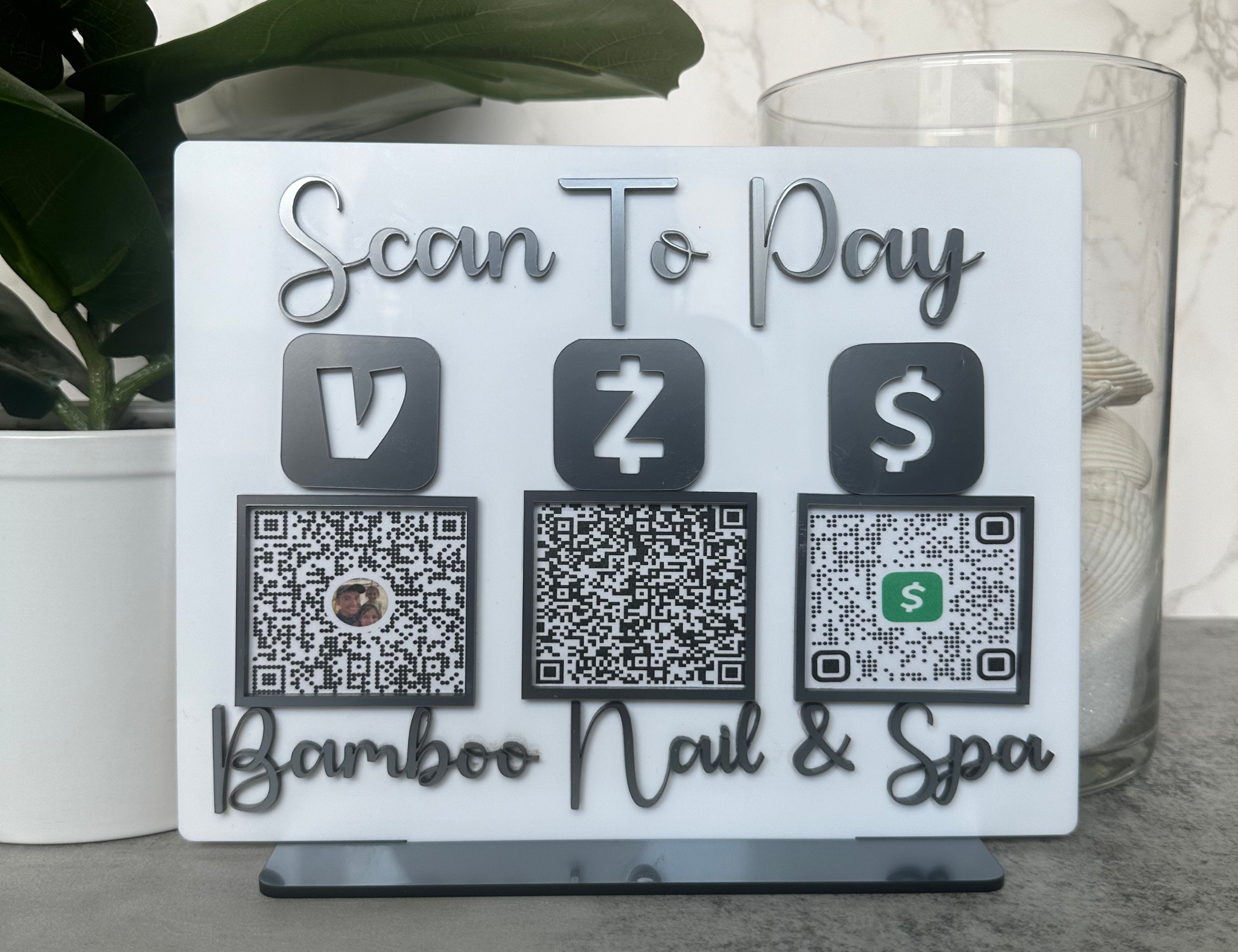 Social Media QR Code Sign, QR Code Display Sign Acrylic, Custom QR Code ...