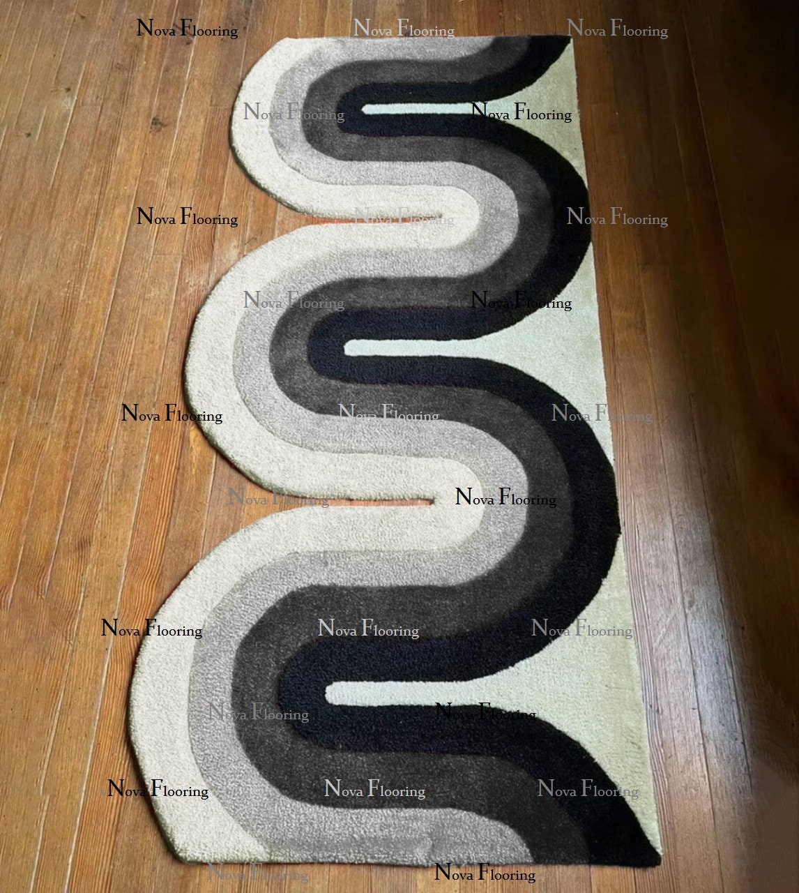 Unique Shape Runner Rug Melting Runner Irregular Shape Hand Tufted Rugs Handmade Rug Woolen ...