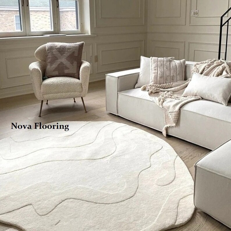 Tufted Canyon Rug Oval Handtufted 100 Wool Area Rug for Interior