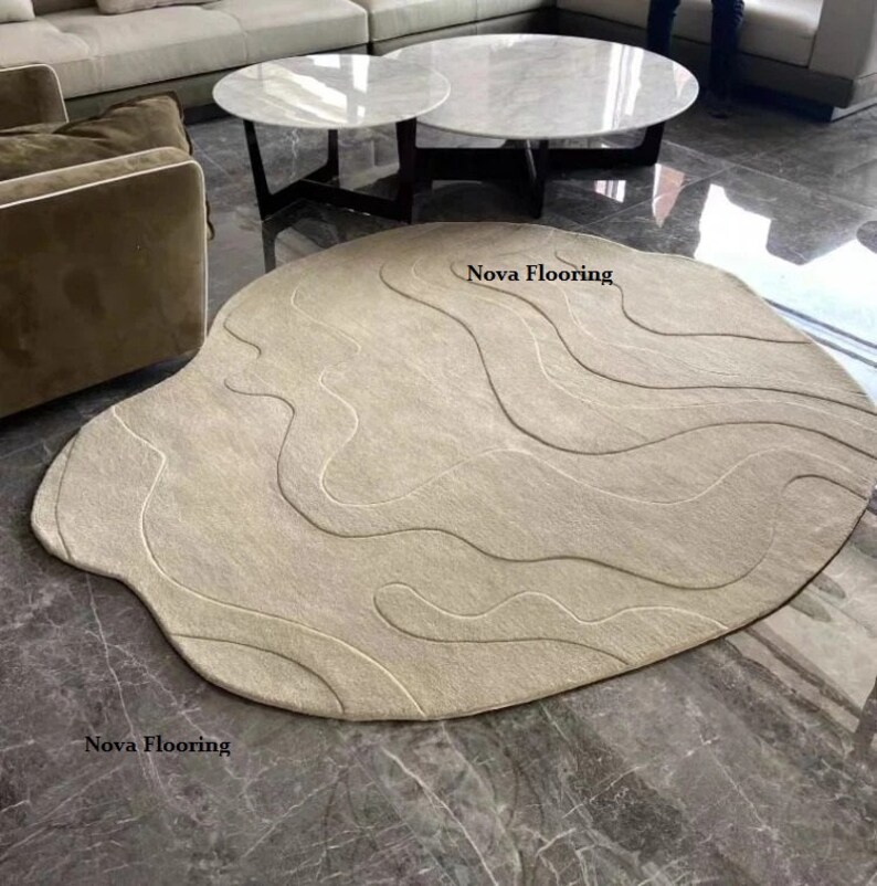 Tufted Canyon Rug Oval Handtufted 100 Wool Area Rug for Interior