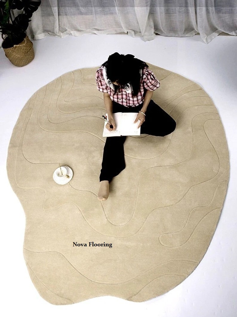 Tufted Canyon Rug Oval Handtufted 100 Wool Area Rug for Interior