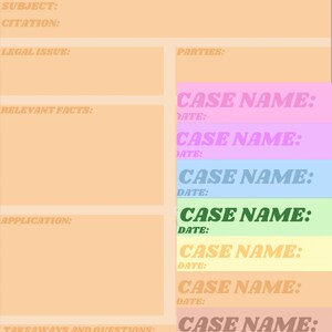 Pastel Case Brief Template for Law Students on Notability Good Notes - Etsy