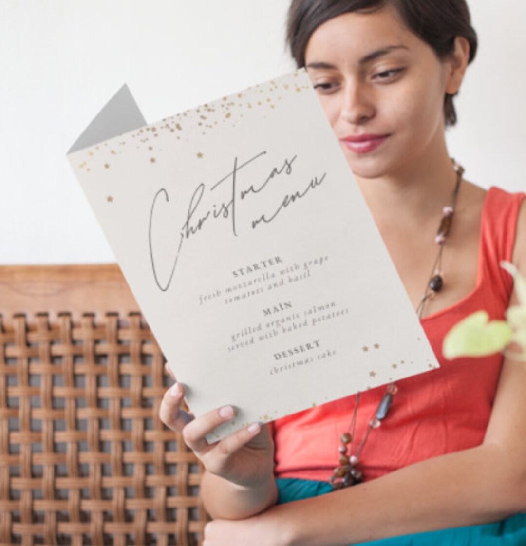 Digital Christmas Menu Etsy