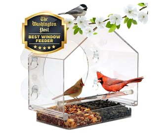 Window Bird Feeder, Mother's Day Gift for Lovers, Enhanced Suction Grip, Easy-to-Clean, Perfect for Garden, Yard & Elderly Viewing