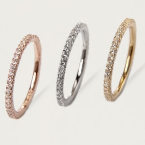 S925 &quot;Amélie&quot; Extra Thin Gold Plated Ring - Shimmering Cubic Zirconia -Gift For Anniversary - Gift For Her