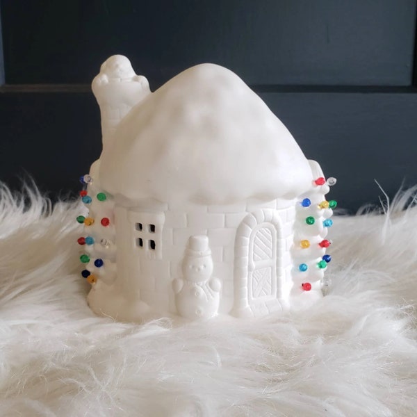 Maison De Pain D'épices En Céramique à Peindre - DIY Avec Lumière électrique - Neuf